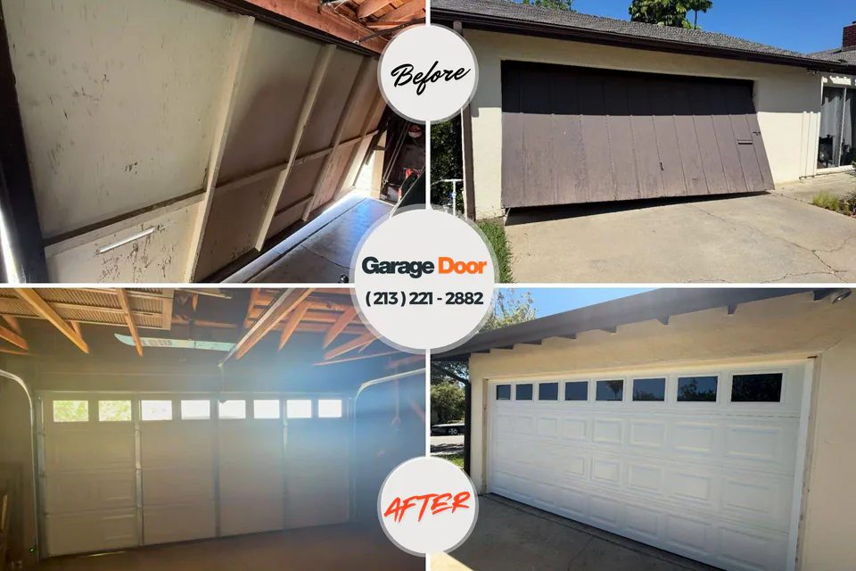 Before and after: garage door installation Centerfield, UT